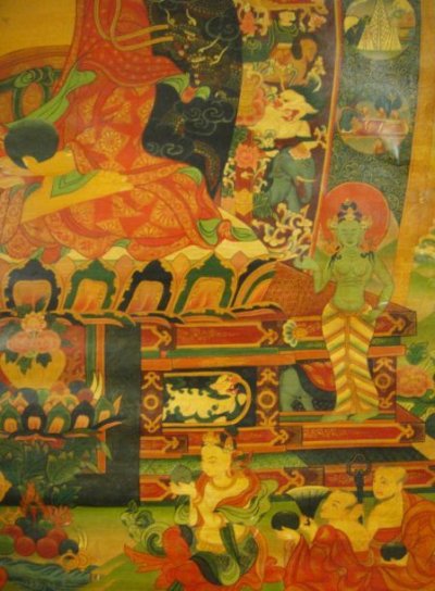 画像1: ◆仏陀/釈迦牟尼仏　タンカ／仏画／チベット-アンティーク風