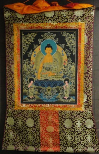 画像1: ◆仏陀/釈迦牟尼仏　タンカ／仏画／チベット-1 (1)