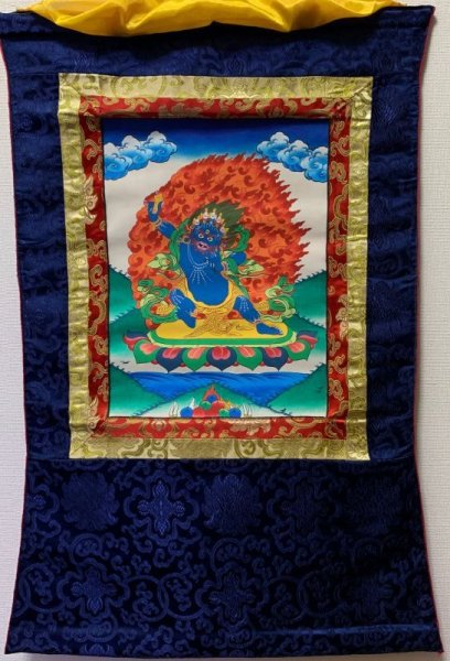 画像1: ◆ヴァジュラ・パーニ（金剛手）タンカ／仏画／曼荼羅／チベット-1 (1)