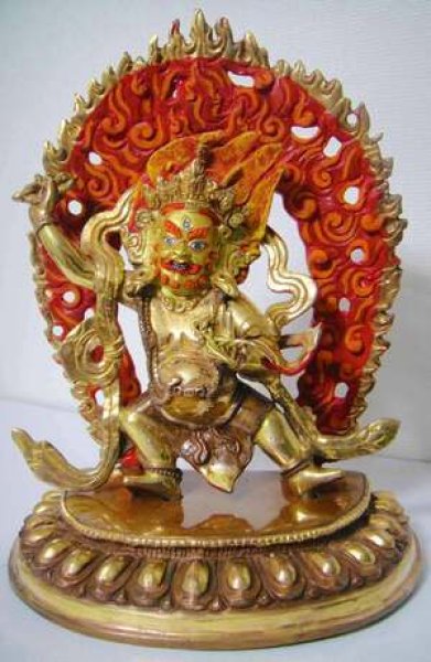 真鍮製一部に鍍金◆ヴァジュラ・パーニ（金剛手）像◆仏教　チベット