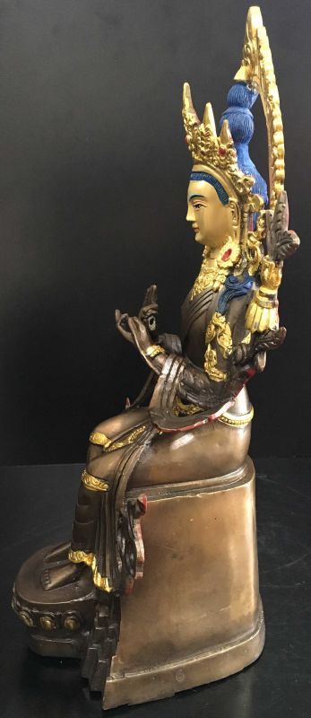 流行 ☆a659、チベット チベット仏教の弥勒菩薩 青銅製仏像 金属工芸