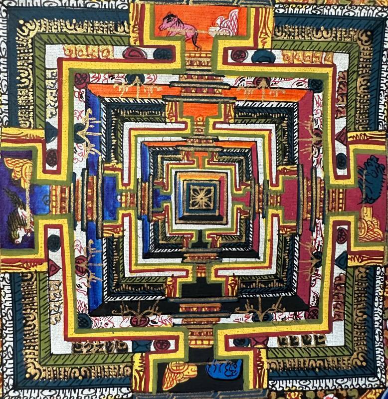 ◇カーラチャクラ・マンダラ（時輪曼荼羅）タンカ／仏画／チベット